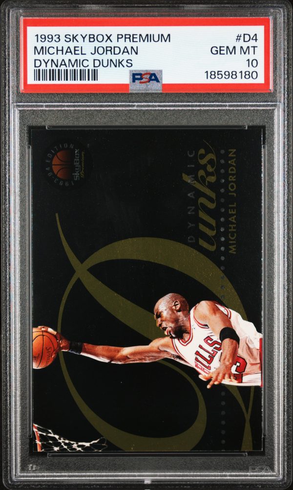 1993 Skybox Premium Michael Jordan Dynamic Dunks #D4 PSA 10 Gem Mint