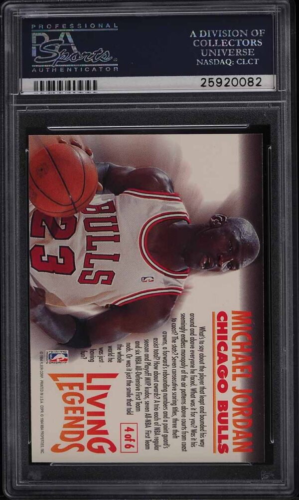 1993 Fleer Michael Jordan Living Legends #4 PSA 9 Mint - Image 2