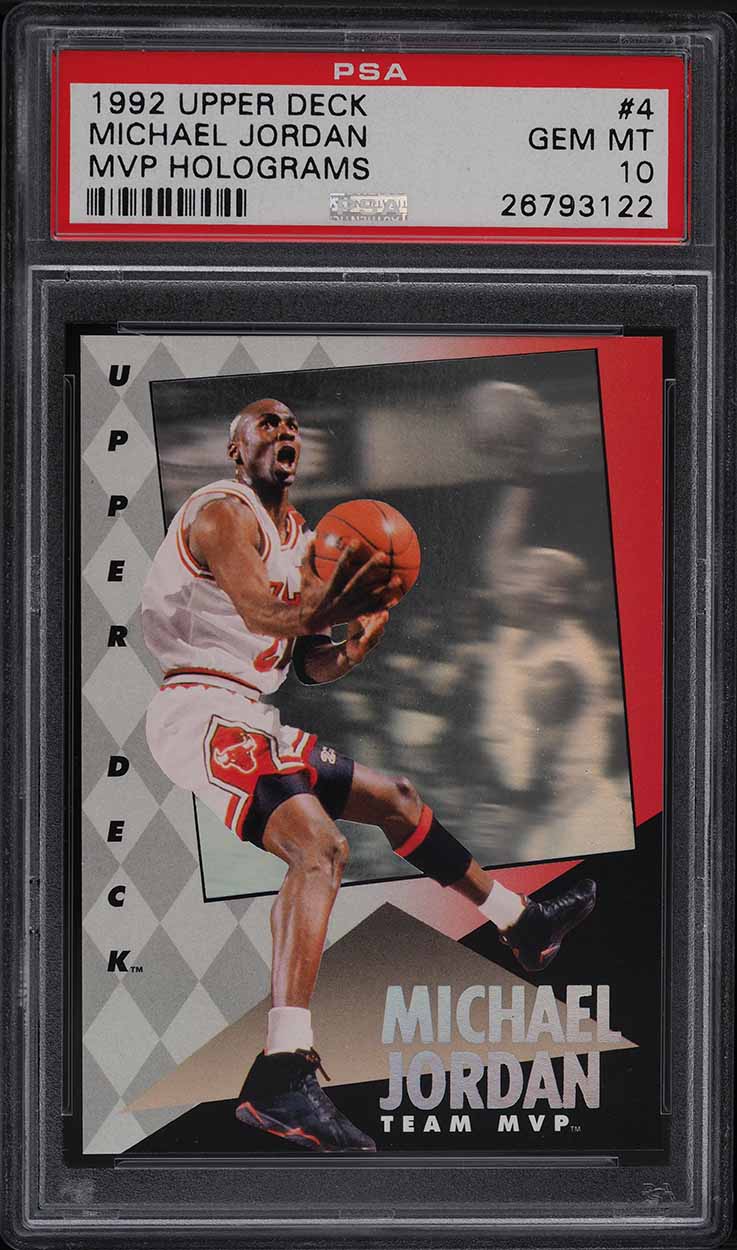 1992-93 UPPER DECK MVP HOLOGRAMS MICHAEL JORDAN #4 PSA 10 GEM MINT POP 20 -  MJ Collection