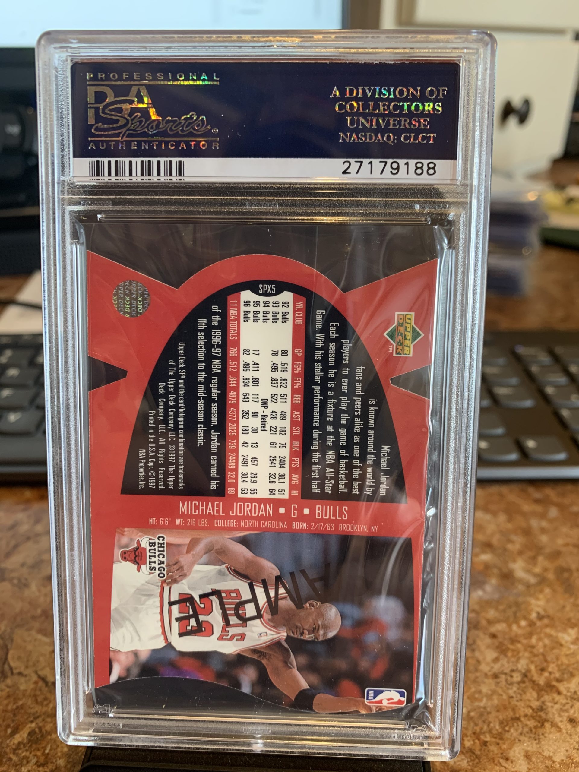 1997 SPx Michael Jordan Die Cut Sample SPX5 PSA 9 Mint MJ Collection