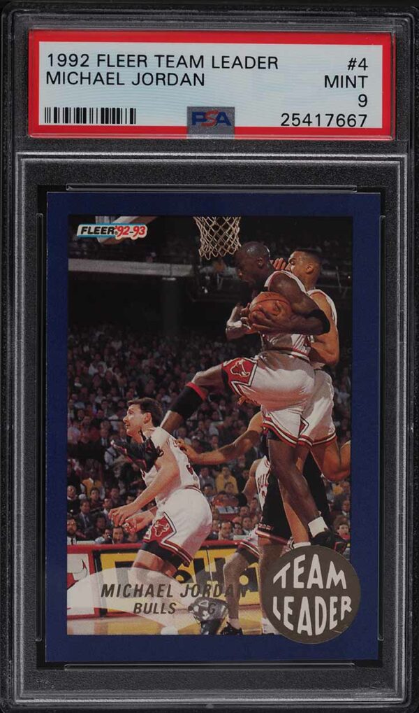 1992-93 Fleer Team Leader Michael Jordan #4 PSA 9 Mint