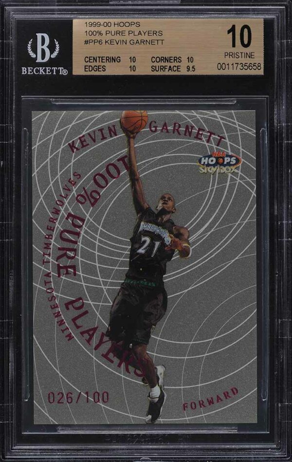 1999-2000 Hoops Pure Players 100% Kevin Garnett /100 #PP6 BGS 10 PRISTINE POP 2
