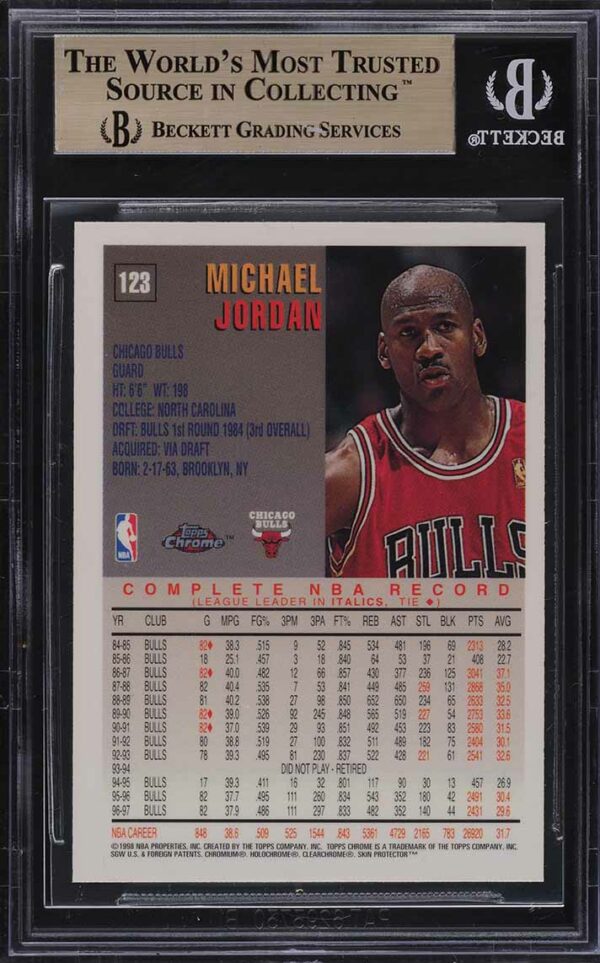 1997-98 Topps Chrome Michael Jordan #123 BGS 9.5 GEM MINT - Image 2