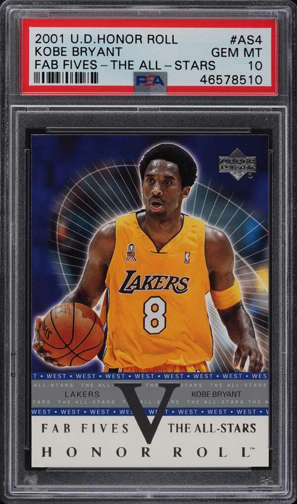 2001-02 Upper Deck Honor Roll Fab Five All-Stars Kobe Bryant PSA 10 GEM MINT POP 1