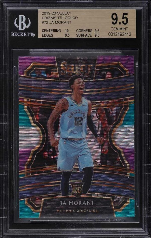 2019-20 Select Prizms Tri-Color Ja Morant ROOKIE RC #72 BGS 9.5 GEM MINT