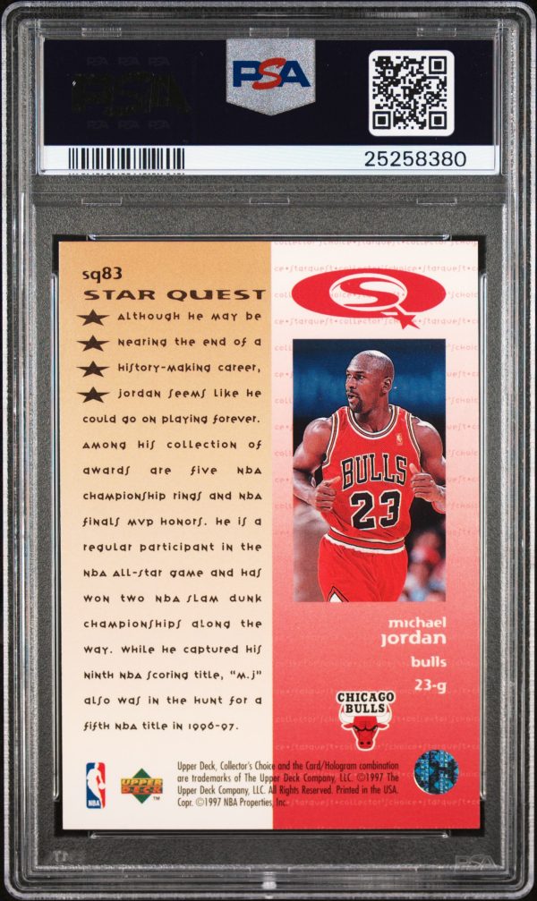 1997-98 Collector's Choice Starquest Michael Jordan #SQ83 PSA 10 GEM MINT - Image 2