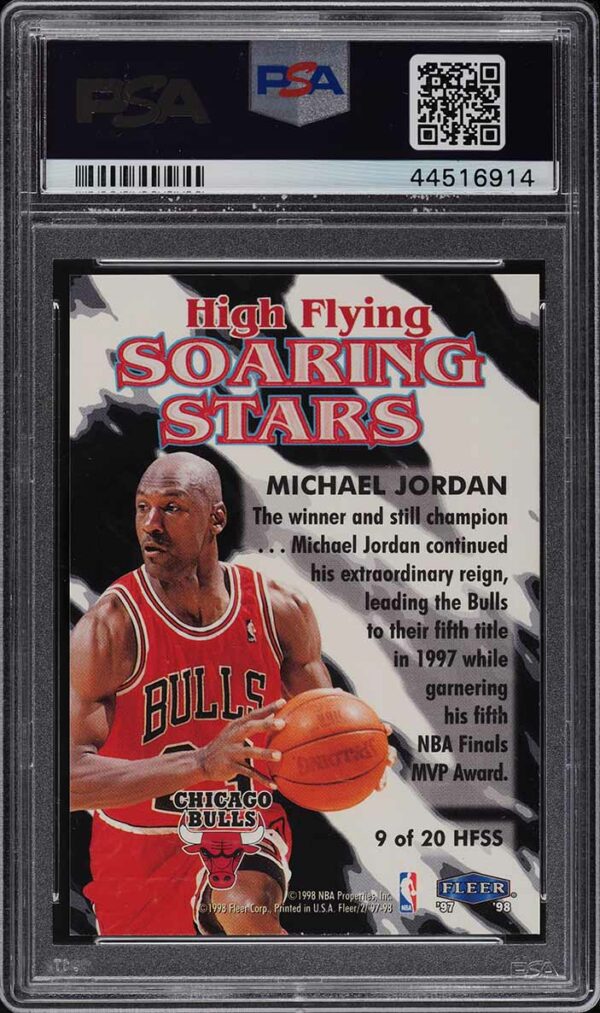 1997-98 Fleer Soaring Stars High Flying Michael Jordan #9 PSA 9 MINT - Image 2