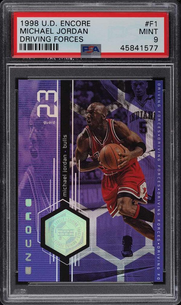 1998-99 UPPER DECK ENCORE DRIVING FORCES MICHAEL JORDAN #F1 PSA 9 MINT