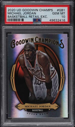 2020 UPPER DECK GOODWIN CHAMPIONS RETAIL EXCLUSIVES MICHAEL JORDAN #GB1 PSA 10 POP 1