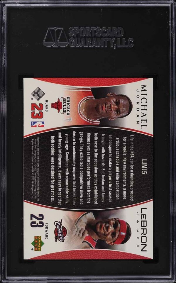 2005-06 UPPER DECK MJ LJ BONUS PACK LEBRON JAMES MICHAEL JORDAN #LJMJ5 SGC 10 GEM - Image 2