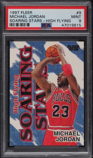 1997-98 FLEER SOARING STARS HIGH FLYING MICHAEL JORDAN #9 PSA 9 MINT
