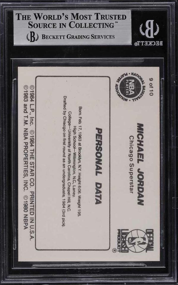 1986 STAR MJ MICHAEL JORDAN ROOKIE RC #9 BGS 8.5 NM-MT+ - Image 2