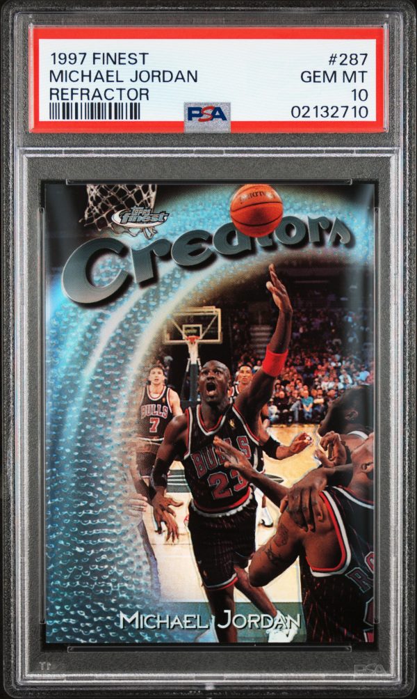 1997-98 FINEST SILVER REFRACTOR MICHAEL JORDAN /1090 #287 PSA 10 GEM MINT