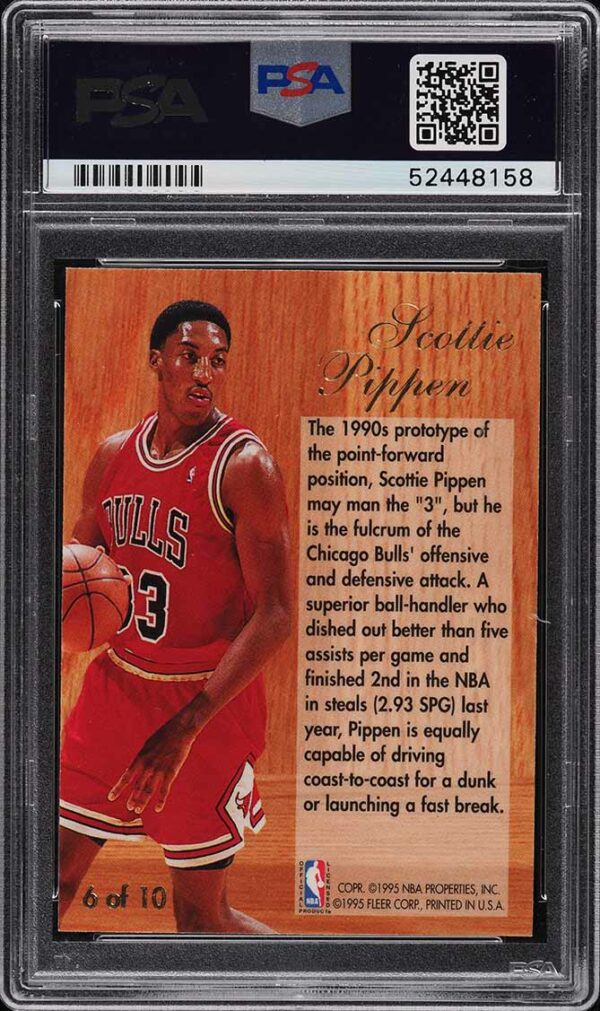 1994-95 FLAIR PLAY MAKERS SCOTTIE PIPPEN #6 PSA 10 GEM MINT POP 10 - Image 2