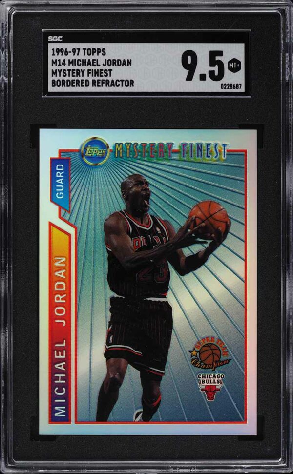 1996-97 TOPPS MYSTERY FINEST BORDERED REFRACTOR MICHAEL JORDAN #M14 SGC 9.5 MINT+