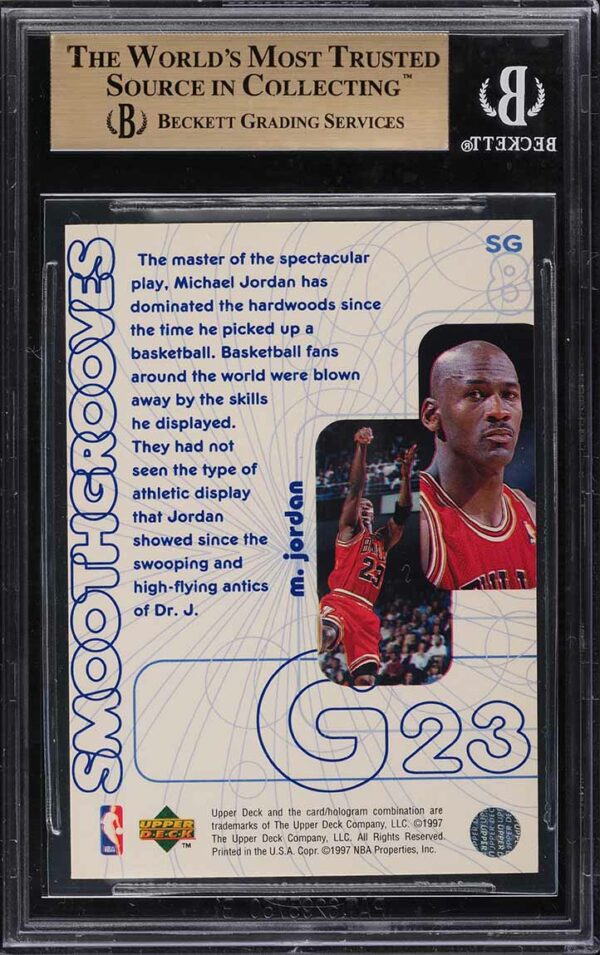 1996-97 UPPER DECK SMOOTH GROOVES MICHAEL JORDAN #SG8 BGS 9.5 GEM MINT - Image 2