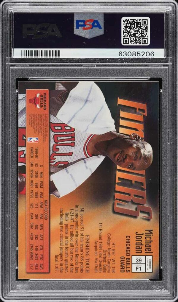 1997-98 FINEST REFRACTOR MICHAEL JORDAN #39 PSA 10 GEM MINT - Image 2