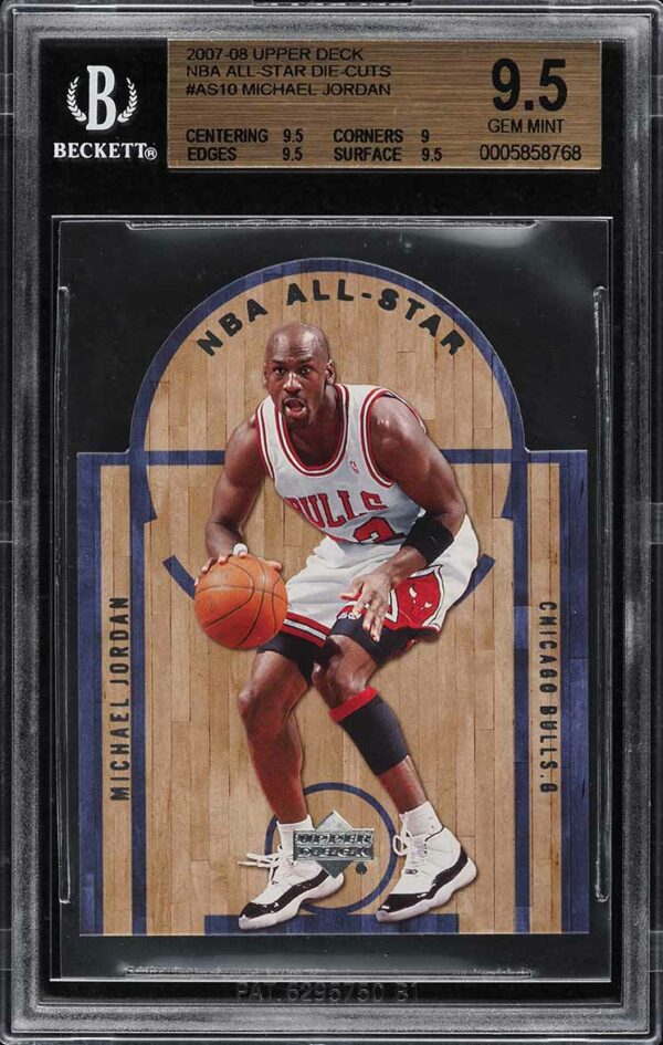 2007-08 UPPER DECK ALL-STAR DIE-CUTS MICHAEL JORDAN #AS-10 BGS 9.5 GEM MINT