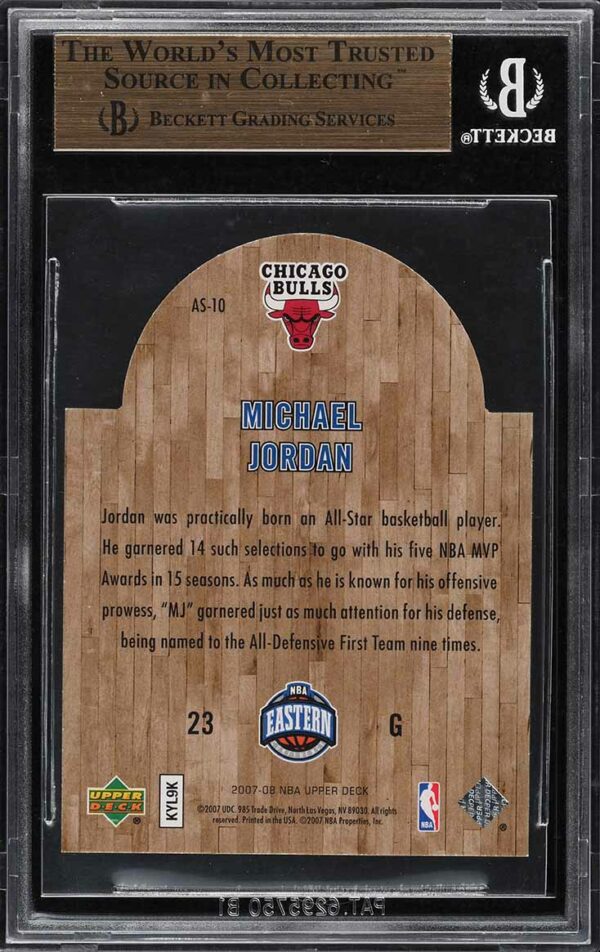 2007-08 UPPER DECK ALL-STAR DIE-CUTS MICHAEL JORDAN #AS-10 BGS 9.5 GEM MINT - Image 2