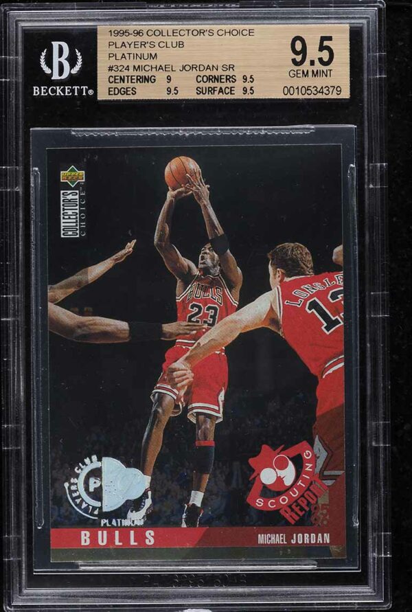 1995 COLLECTOR'S CHOICE PLAYER'S CLUB PLATINUM MICHAEL JORDAN #324 BGS 9.5 GEM