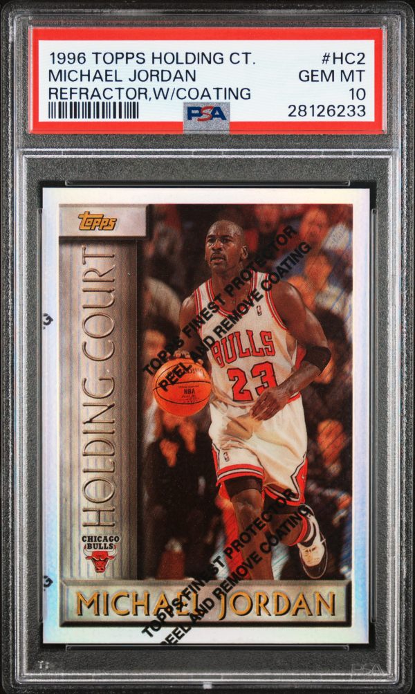 1996-97 TOPPS HOLDING COURT REFRACTOR W/ COATING MICHAEL JORDAN #HC2 PSA 10 GEM