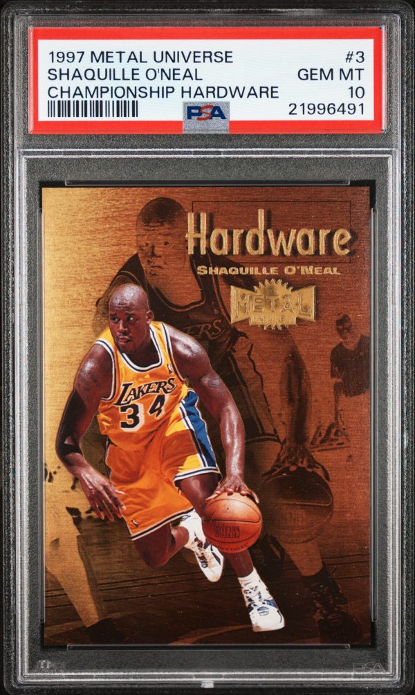 1997-98 METAL UNIVERSE CHAMPIONSHIP HARDWARE SHAQUILLE O'NEAL #3 PSA 10 GEM MINT