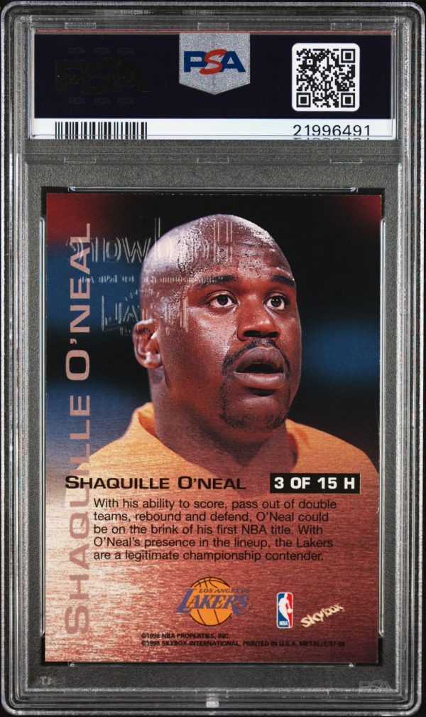1997-98 METAL UNIVERSE CHAMPIONSHIP HARDWARE SHAQUILLE O'NEAL #3 PSA 10 GEM MINT - Image 2
