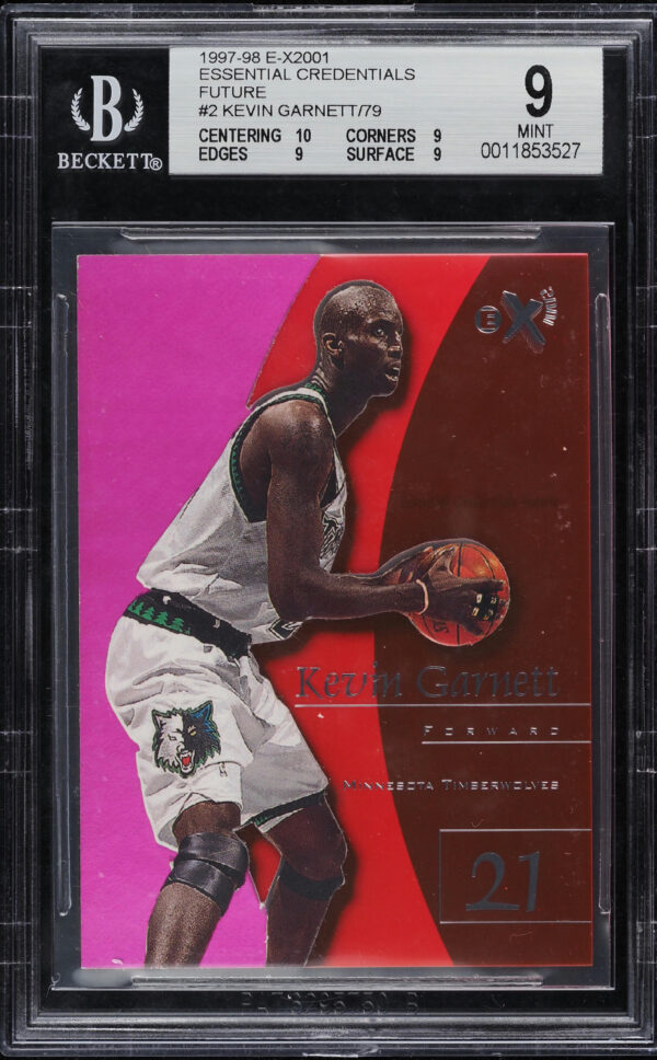 1997-98 E-X2001 ESSENTIAL CREDENTIALS FUTURE /79 KEVIN GARNETT #2 BGS 9 MINT