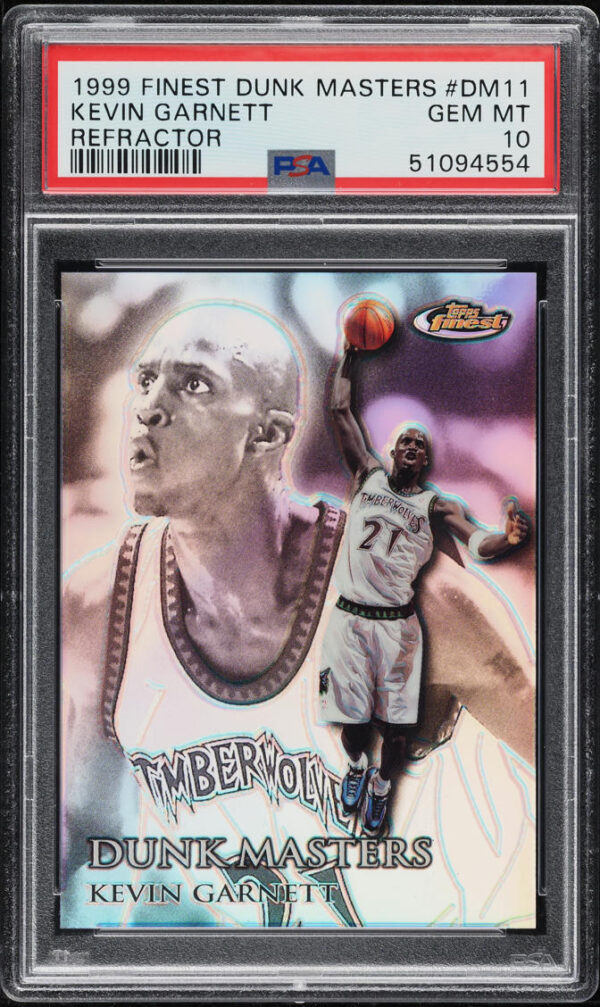 1999-00 FINEST DUNK MASTERS REFRACTOR KEVIN GARNETT /150 #DM11 PSA 10 GEM MINT