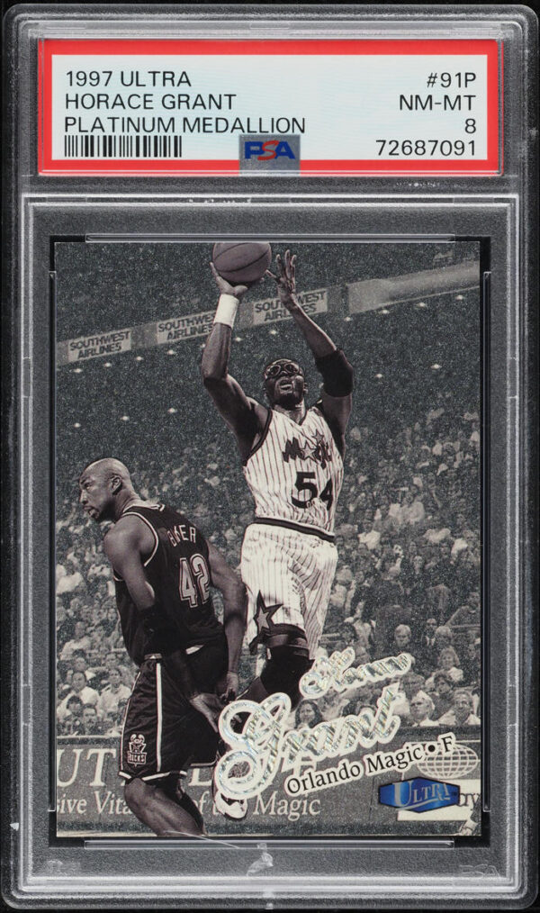 1997-98 ULTRA PLATINUM MEDALLION HORACE GRANT /100 #91P PSA 8 NM-MT