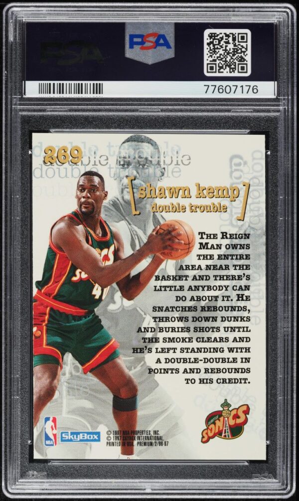 1996-97 Skybox Premium Rubies Shawn Kemp #269 PSA 10 Gem Mint - Image 2