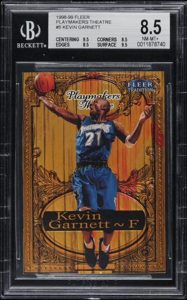 1998-99 FLEER TRADITION PLAYMAKERS THEATRE KEVIN GARNETT /100 #5 BGS 8.5