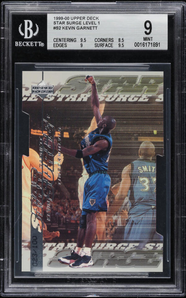 1999-00 UPPER DECK STAR SURGE LEVEL 1 KEVIN GARNETT /100 #S2 BGS 9 MINT