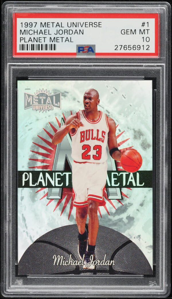 1997-98 METAL UNIVERSE PLANET METAL MICHAEL JORDAN #1 PSA 10 GEM MINT
