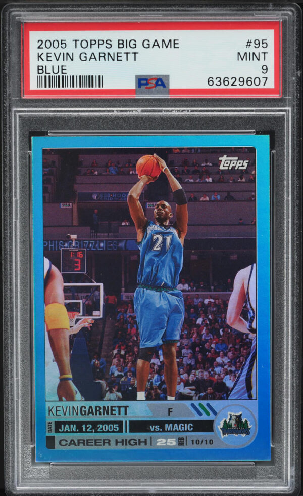 2005 TOPPS BIG GAME BLUE KEVIN GARNETT /33 #95 PSA 9 MINT