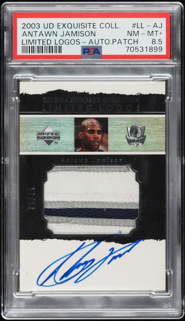 2003-04 EXQUISITE COLLECTION LIMITED LOGOS ANTAWN JAMISON PATCH AUTO /75 PSA 8.5