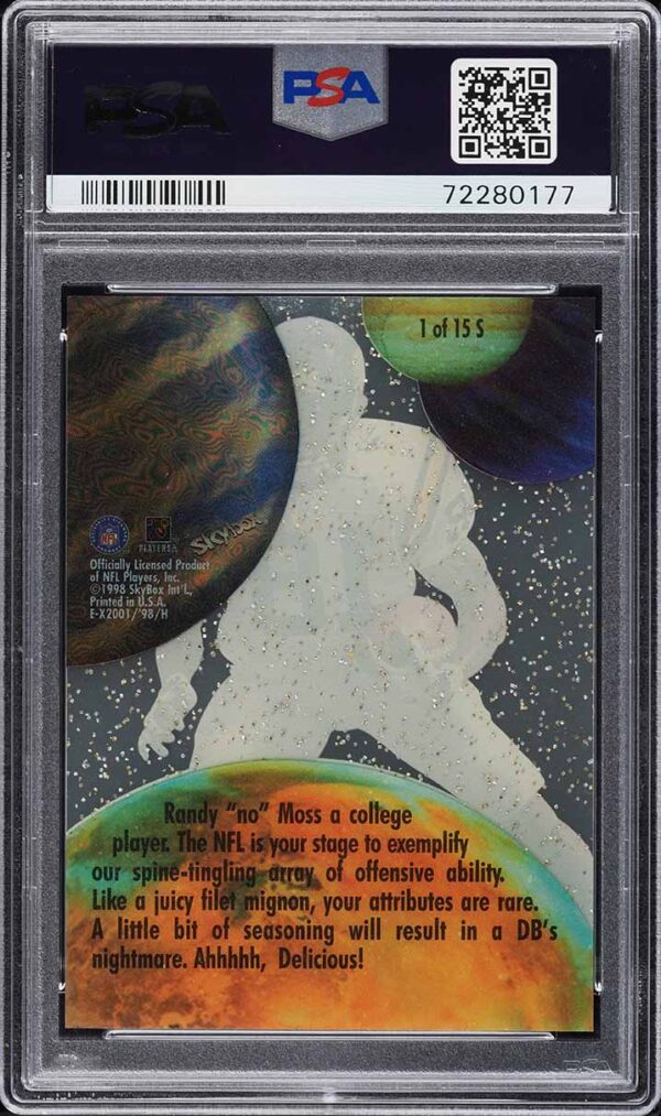 1998 SKYBOX E-X2001 STARDATE 2001 RANDY MOSS #1 PSA 10 GEM MINT - Image 2