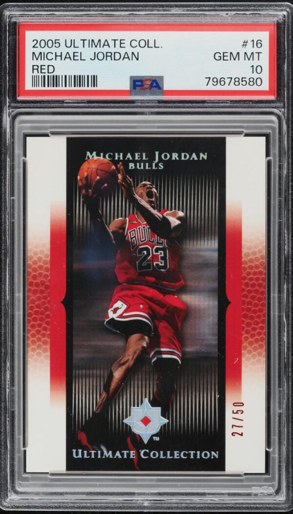 2005 ULTIMATE COLLECTION RED MICHAEL JORDAN /50 #16 PSA 10 GEM MINT