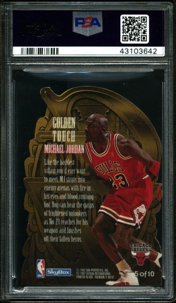 1996-97 SKYBOX PREMIUM GOLDEN TOUCH MICHAEL JORDAN #4 PSA 9 MINT - Image 2