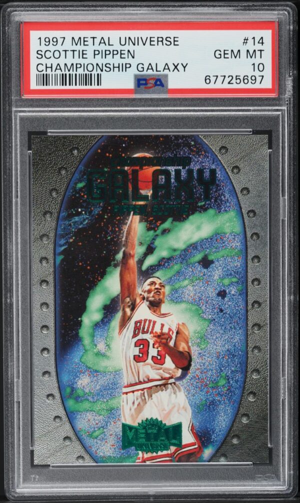 1997-98 METAL UNIVERSE CHAMPIONSHIP GALAXY SCOTTIE PIPPEN #14 PSA 10 GEM MINT
