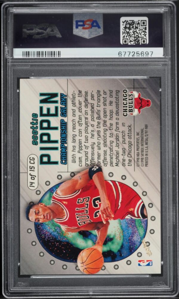 1997-98 METAL UNIVERSE CHAMPIONSHIP GALAXY SCOTTIE PIPPEN #14 PSA 10 GEM MINT - Image 2