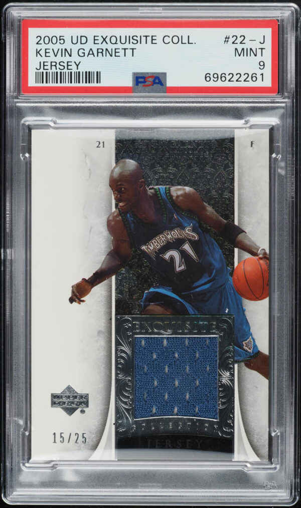 2005-06 UD EXQUISITE COLLECTION JERSEY KEVIN GARNETT #22-J PSA 9 MINT