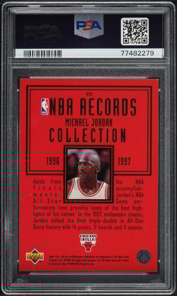 1997-98 UPPER DECK RECORDS COLLECTION MICHAEL JORDAN #RC30 PSA 8 NM-MT - Image 2