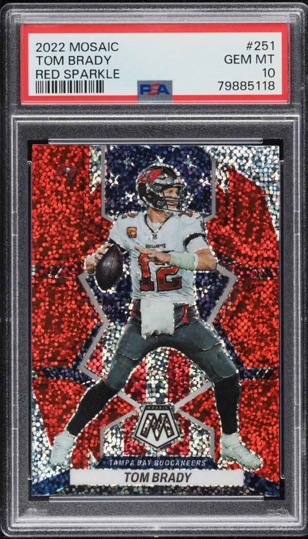2022 PANINI MOSAIC RED SPARKLE TOM BRADY #251 PSA 10 GEM MINT
