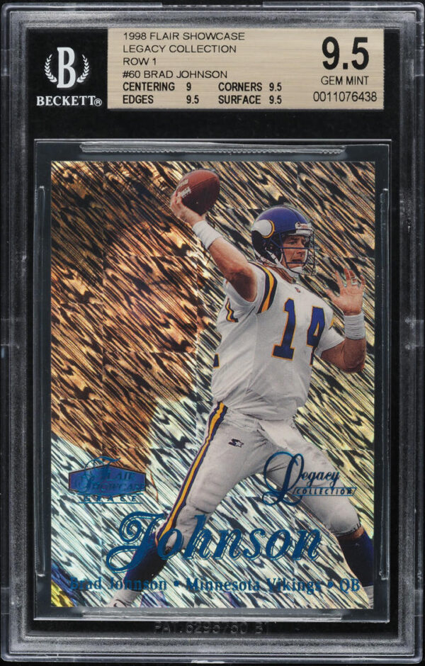 1998 FLAIR SHOWCASE LEGACY COLLECTION ROW 1 BRAD JOHNSON /100 #60 BGS 9.5 GEM MINT
