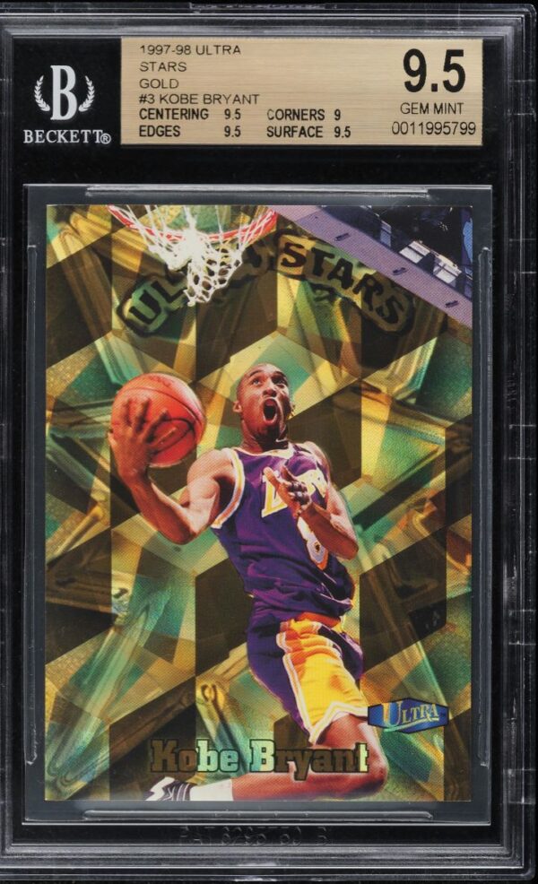 1997-98 ULTRA STARS GOLD KOBE BRYANT #3 BGS 9.5 GEM MINT