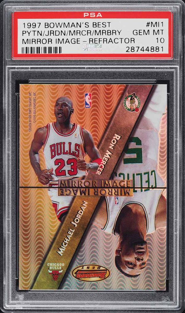 1997-98 BOWMAN'S BEST MIRROR IMAGE REFRACTOR MICHAEL JORDAN #MI1 PSA 10 Gem Mint
