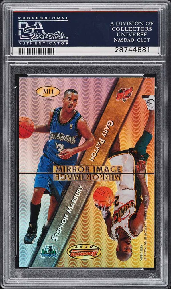 1997-98 BOWMAN'S BEST MIRROR IMAGE REFRACTOR MICHAEL JORDAN #MI1 PSA 10 Gem Mint - Image 2