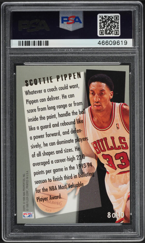 1994-95 ULTRA INSIDE OUTSIDE SCOTTIE PIPPEN #8 PSA 10 GEM MINT - Image 2