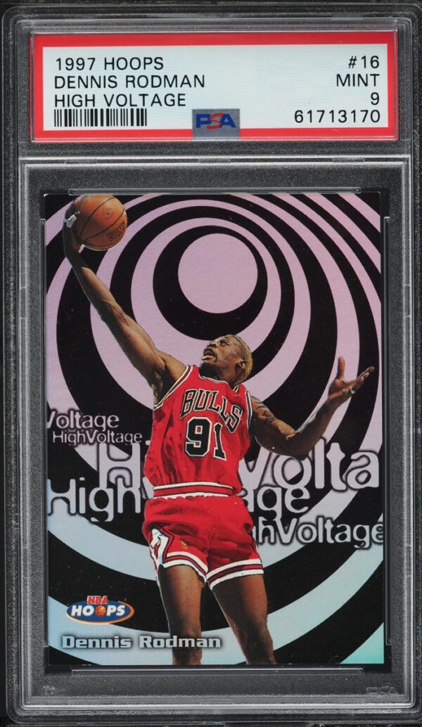 1997-98 HOOPS HIGH VOLTAGE DENNIS RODMAN #16 PSA 9 MINT
